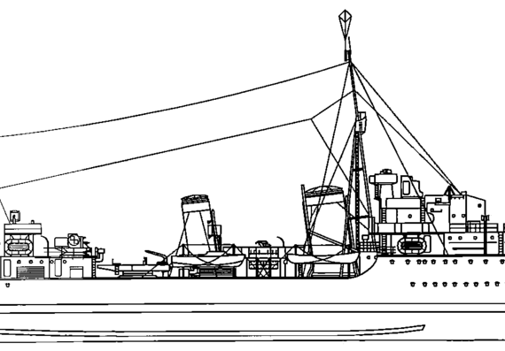 Эсминец HMS Eskimo F75 1939 [Destroyer] - чертежи, габариты, рисунки